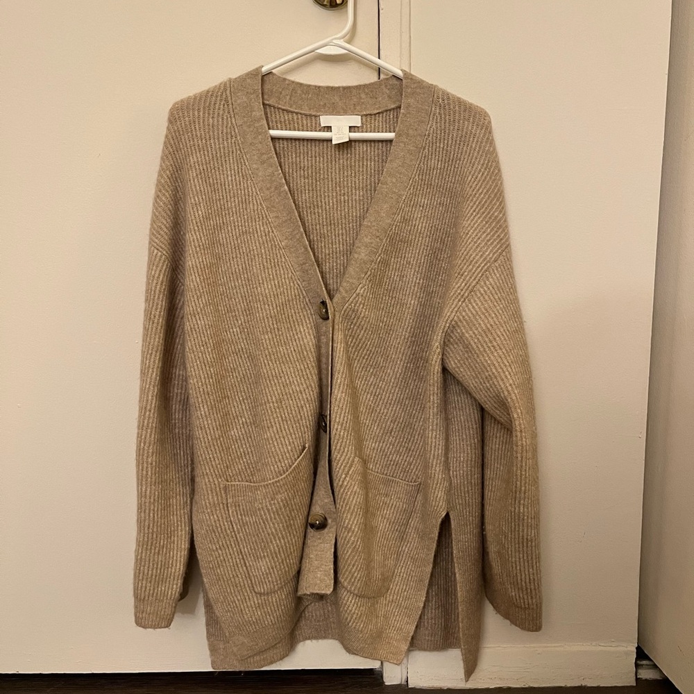 Women's Beige Cardigan Sweater